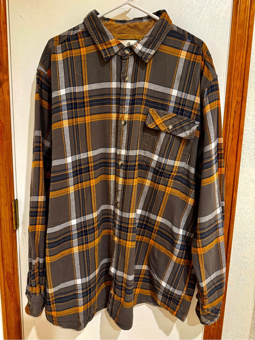 Legendary Whitetails Gray, Mustard & White Plaid Button-Down Shirt
